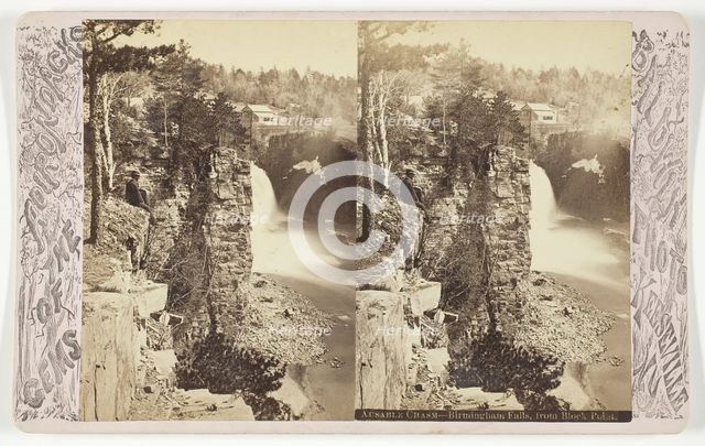 Ausable Chasm - Birmingham Falls, from Block Point, late 19th century. Creator: Baldwin Photo.
