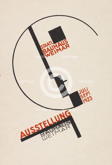 Ausstellung Bauhaus Weimar (Bauhaus exhibition). Postcard , 1923. Creator: Helm, Dörte (1898-1941).