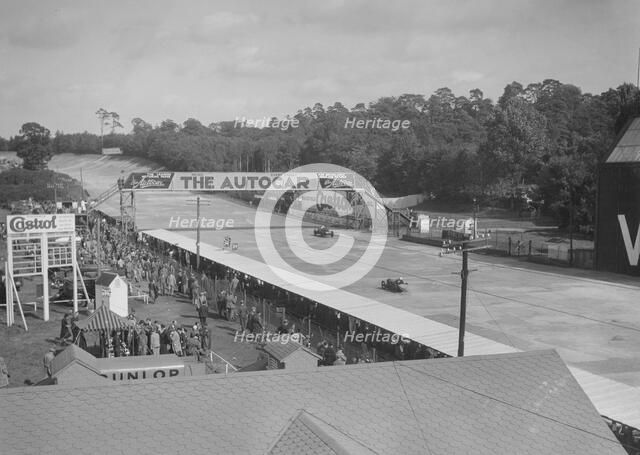 Austin 747 cc works racer competing at Brooklands. Artist: Bill Brunell.