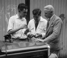 Austin 7 at Brooklands on the day of Leon Cushman's speed record attempt, 8 August 1931. Artist: Bill Brunell