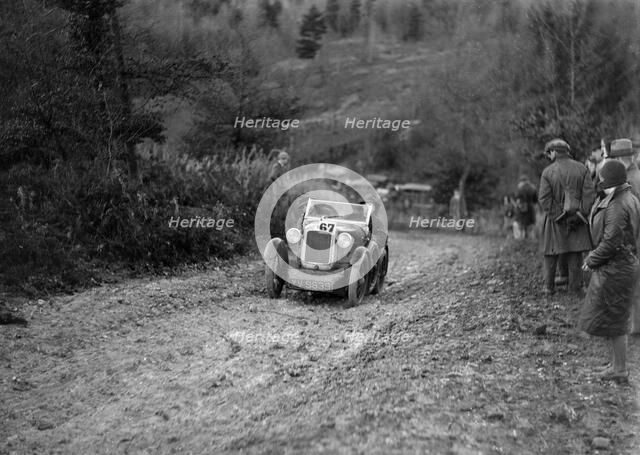 Austin 7 Boyd Carpenter 2-seater sports of GBL Willis taking part in the Inter-Varsity Trial, 1930. Artist: Bill Brunell.