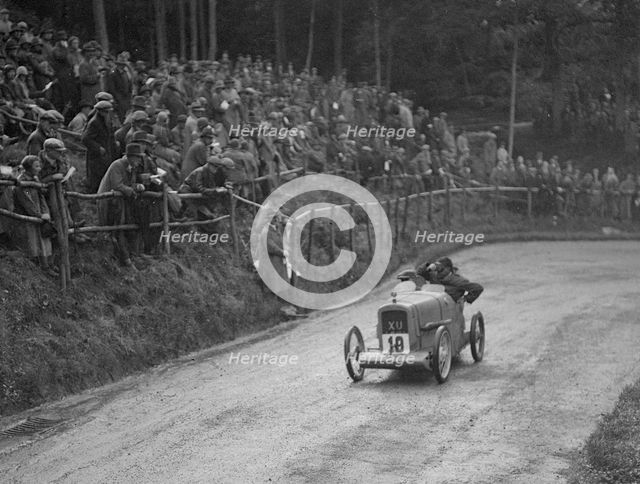 Austin 7 Gordon England Brooklands at the MAC Shelsley Walsh Hillclimb, Worcestershire, 1927. Artist: Bill Brunell.