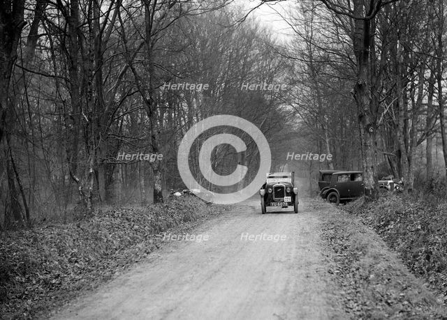 Austin 7 GE Cup model competing in the Sunbeam Motor Car Club Bognor Trial, 1929. Artist: Bill Brunell.