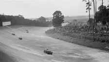 Austin 7 of Charles Goodacre and MG C of the Earl of March, BRDC 500 Mile Race, Brooklands, 1931. Artist: Bill Brunell