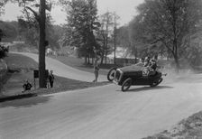 Austin 7 of B Sparrow about to crash, Donington Park Race Meeting, Leicestershire, 1933. Artist: Bill Brunell