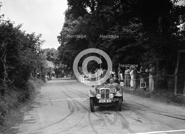Austin 7 of Bert Hadley, winner of a bronze award at the MCC Torquay Rally, July 1937. Artist: Bill Brunell.