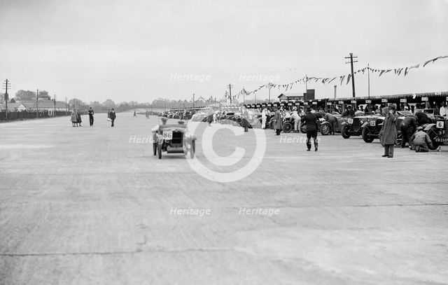 Austin 7 of FS and JD Barnes at the JCC Double Twelve Race, Brooklands, Surrey, 1929. Artist: Bill Brunell.