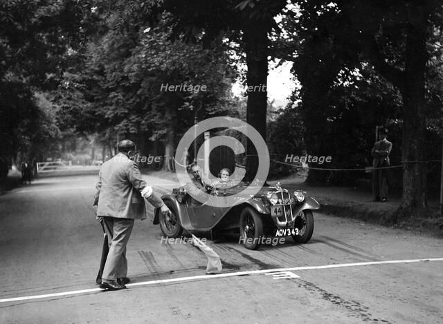 Austin 7 of JG Orford, winner of a premier award at the MCC Torquay Rally, July 1937. Artist: Bill Brunell.