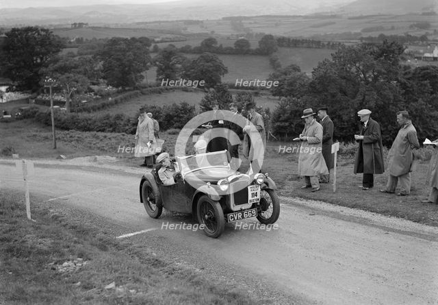 Austin 7 Nippy of DN Kennedy competing in the South Wales Auto Club Welsh Rally, 1937 Artist: Bill Brunell.