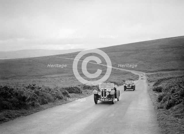 Austin 7s of CD Buckley and Bert Hadley competing at the MCC Torquay Rally, July 1937. Artist: Bill Brunell.