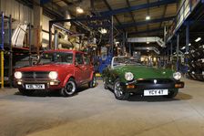 Austin Mini 1275 GT 1980 and MG Midget 1979. Artist: Simon Clay
