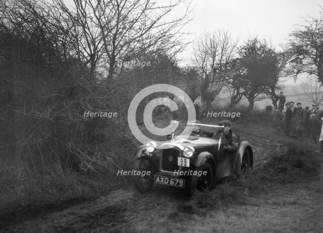 Austin Nippy of CM Davis at the Sunbac Colmore Trial, near Winchcombe, Gloucestershire, 1934. Artist: Bill Brunell.