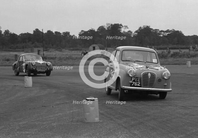 Austin A35 at 750 MC 6 hour relay race Silverstone 1957 Artist: Unknown.
