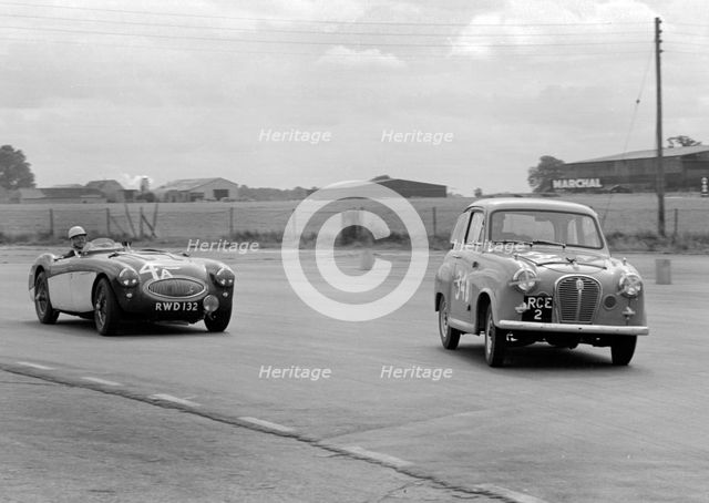 Austin A35 at 750 MC 6 hour relay race Silverstone 1957 Artist: Unknown.