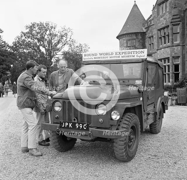 Austin Champ at Beaulieu 1968 Lord Montagu with James Mathieson and Barry Hale. Creator: Unknown.