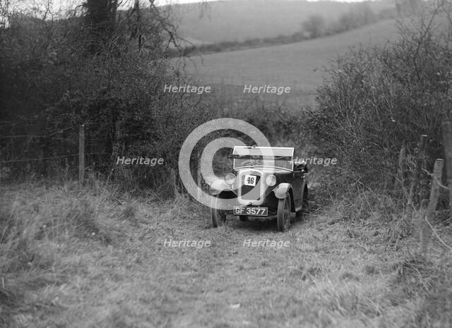 Austin Chummy of J Dyson-Taylor competing in the Inter-Varsity Trial, November 1931. Artist: Bill Brunell.