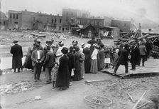 Austin Dam Disaster, on bank of Sinnemahoning Creek, [Pennsylvania], 1911. Creator: Bain News Service