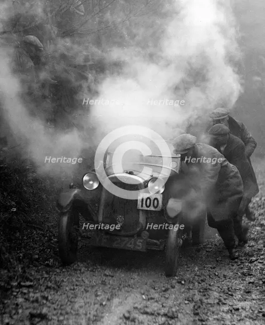 Austin GE Cup model of RH Massey at the MCC Exeter Trial, Meerhay, Dorset, 1930. Artist: Bill Brunell.