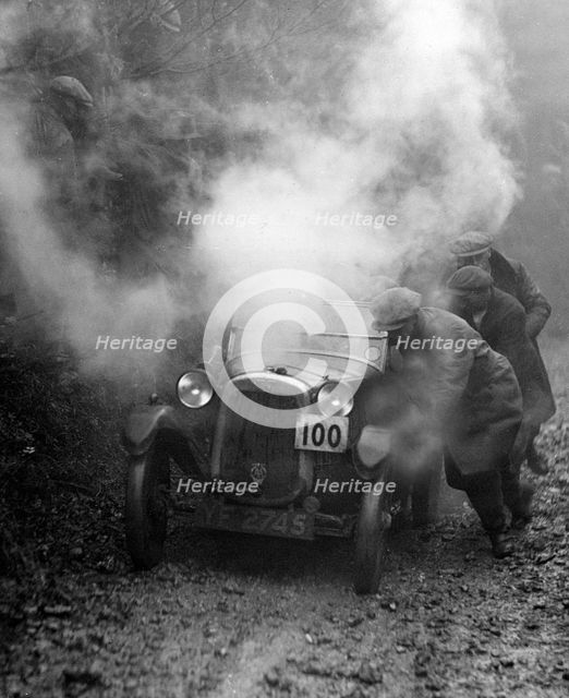Austin GE Cup model of RH Massey at the MCC Exeter Trial, Meerhay, Dorset, 1930. Artist: Bill Brunell.