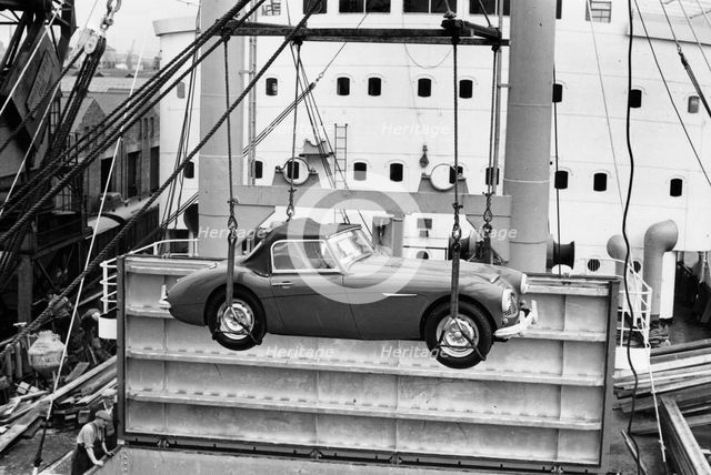 Austin Healey for export, Cardiff 1960. Creator: Unknown.