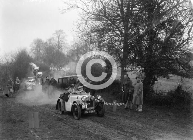 Austin Ulster of HG Conway at the Sunbac Colmore Trial, near Winchcombe, Gloucestershire, 1934. Artist: Bill Brunell.