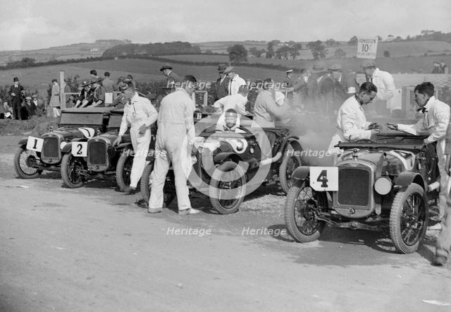 Austin Ulsters at the RAC TT Race, Ards Circuit, Belfast, 1929 Artist: Bill Brunell.