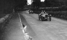 Austin Ulsters of SV Holbrook and Archie Frazer-Nash, RAC TT Race, Ards Circuit, Belfast, 1929 Artist: Bill Brunell