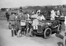 Austin Ulsters of SV Holbrook and GE Caldicutt at the RAC TT Race, Ards Circuit, Belfast, 1929 Artist: Bill Brunell