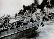 Australian troops landing on Balikpapan, 1945. Creator: Unknown