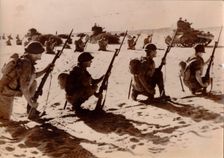 Australian troops wait to attack Bardia, May 1941. Creator: Unknown