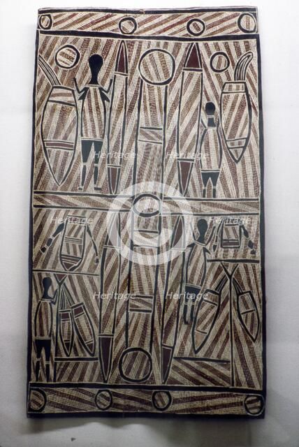 Australian Aboriginal Bark Painting. Artist: Unknown.