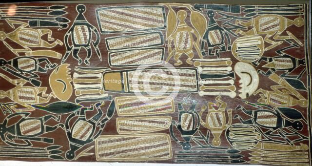 Australian Aboriginal Bark Painting. Artist: Unknown.