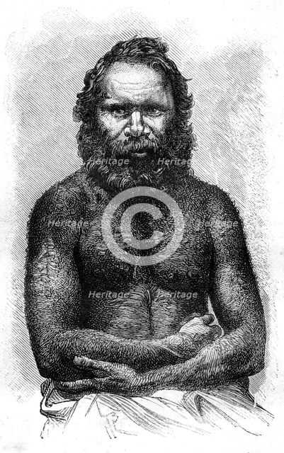 Australian aborigine, 1886. Artist: E Ronjat