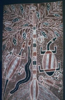 Australian Aborigine bark painting
