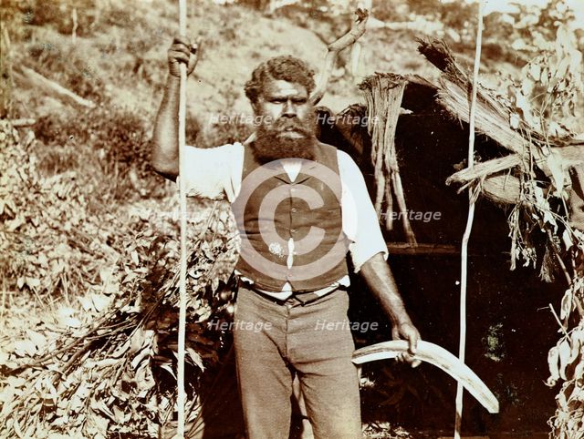 Australian aborigine with a boomerang, c1860s. Creator: Unknown.