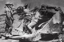 Australian howitzer on the Somme front, World War I, c1914-c1918