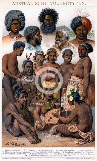 'Australian Inhabitants', 1800-1850.Artist: G Mutzel