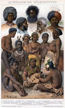 Australian Inhabitants 1800-1850.Artist: G Mutzel