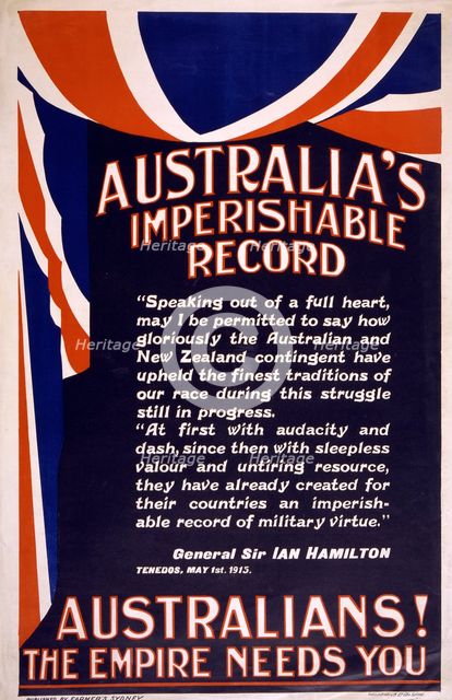 Australian Recruitment Poster, 1915. 