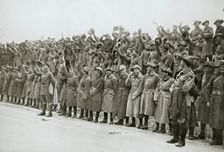 Australians cheer King George V, France, World War I, 1916. Creator: Unknown