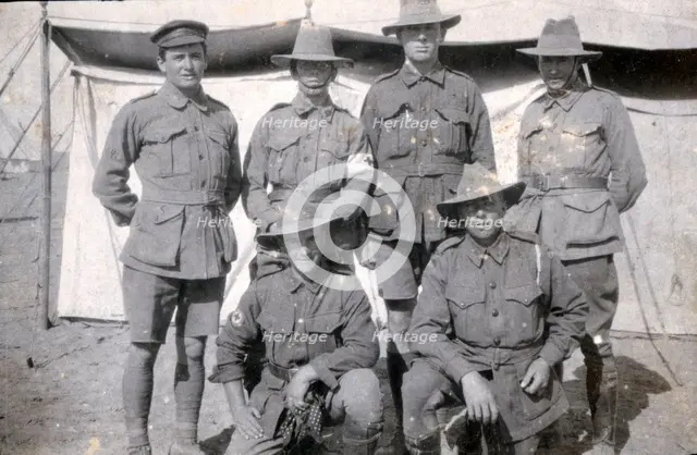 Australians in front of tent, Tel-el-Kebir. Egypt, 1916. Creator: Unknown.