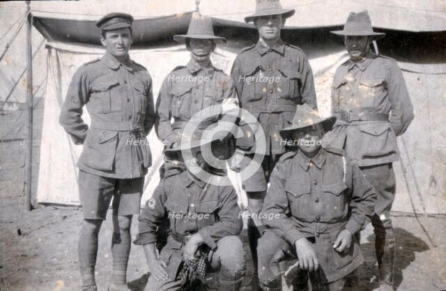 Australians in front of tent, Tel-el-Kebir. Egypt, 1916. Creator: Unknown.