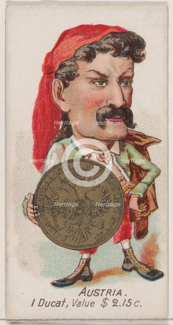 Austria, 1 Ducat, from the series Coins of All Nations (N72, variation 1) for Duke brand c..., 1889. Creator: Unknown.