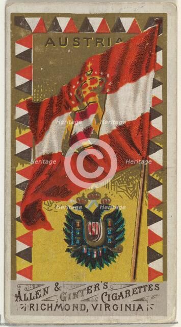 Austria, from Flags of All Nations, Series 1 (N9) for Allen & Ginter Cigarettes Brands, 1887. Creator: Allen & Ginter.