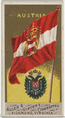 Austria, from Flags of All Nations, Series 1 (N9) for Allen & Ginter Cigarettes Brands, 1887. Creator: Allen & Ginter