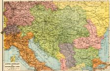 Austria-Hungary and Neighbouring Lands - Map, 1920. Creator: John Bartholomew & Son