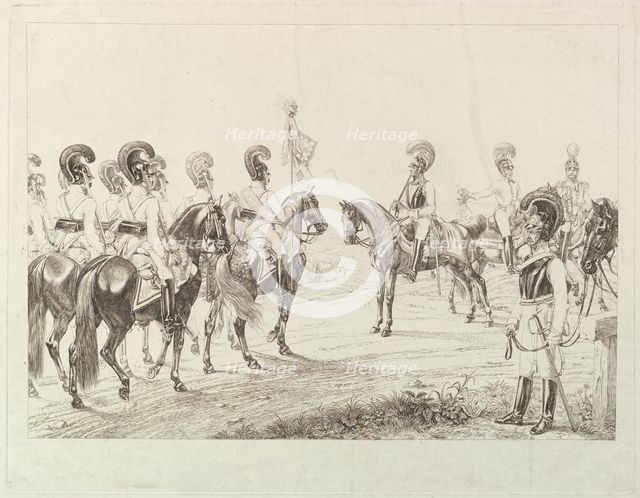 Austrian Cuirassiers, early 19th century. Creator: Johann Christian Erhard.