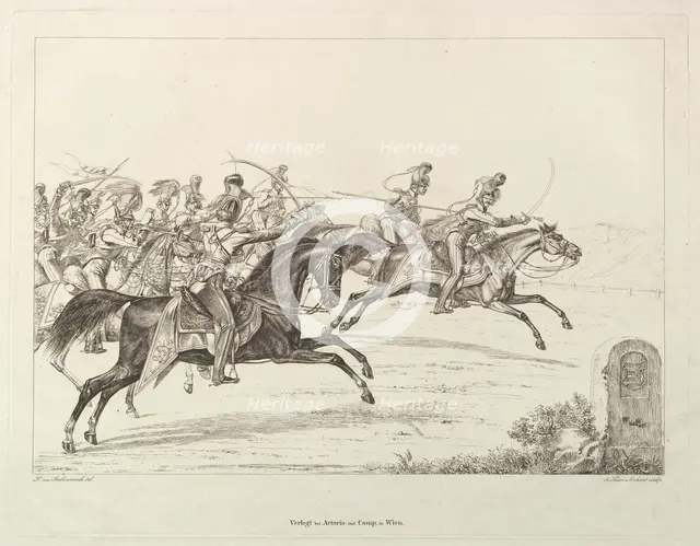 Austrian Lancers, early 19th century. Creator: Johann Christian Erhard.