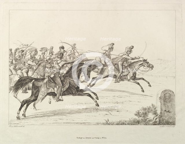 Austrian Lancers, early 19th century. Creator: Johann Christian Erhard.