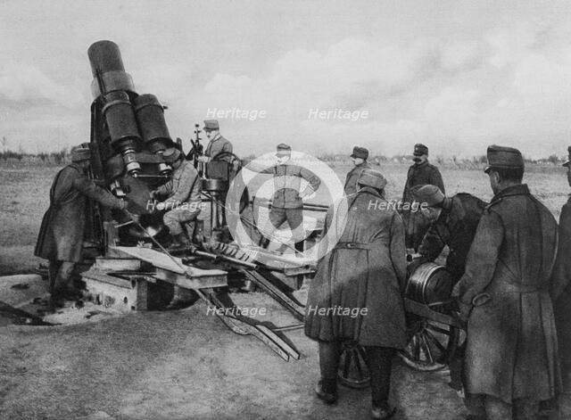 Austrian mortar, World War I, 1915. Artist: Unknown